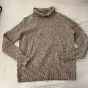 LOFT Heathered Brown Turtleneck Sweater